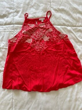 love on a hanger Red Embroidered Halter Camisole